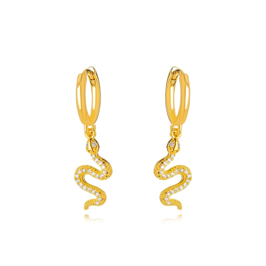 ARGOLA COM COBRA BANHADA A OURO 18K