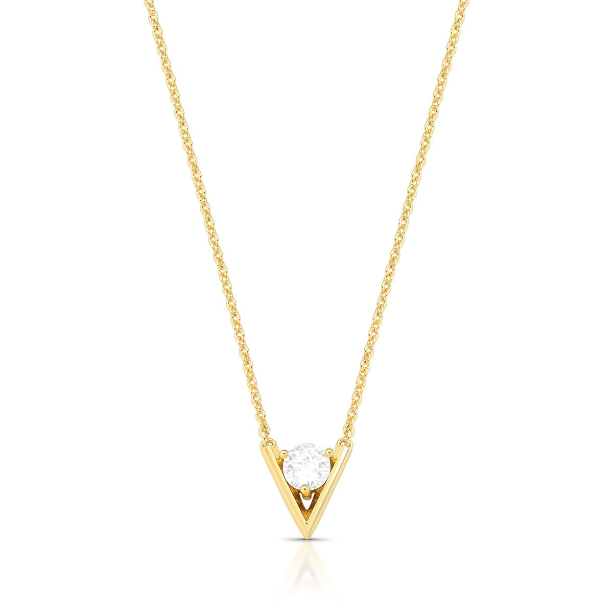 COLAR TRIANGULAR COM PEDRA