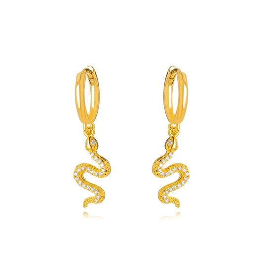 ARGOLA COM COBRA BANHADA A OURO 18K