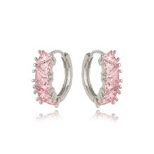 ARGOLA PEQUENA CRAVEJADA ROSA CLICK