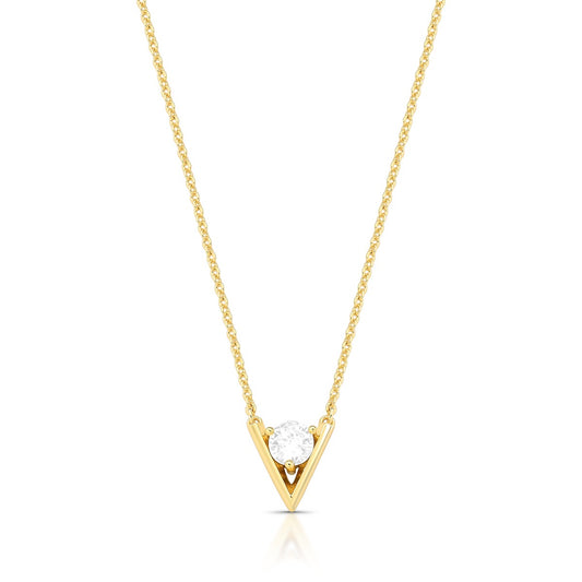 COLAR TRIANGULAR COM PEDRA