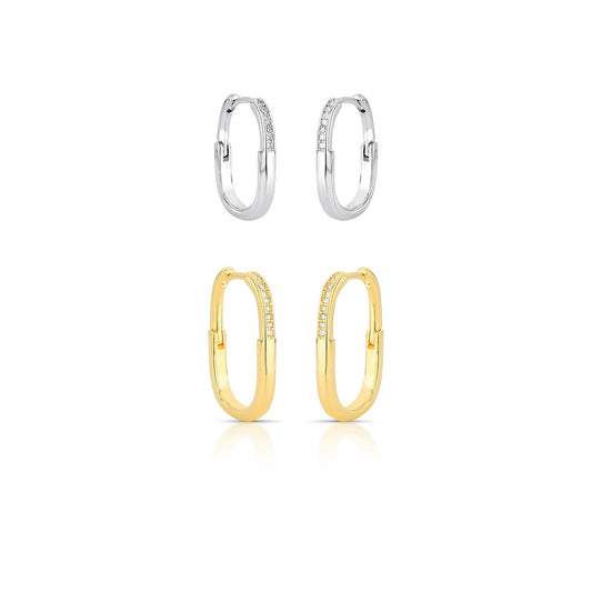 BRINCO ARGOLA CLICK ZIRCONIA DUPLO RETANGULAR  BAN. 2 TONS